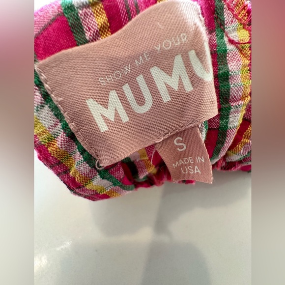 Show Me Your MuMu Smitten Babydoll Dress-Pink Plaid-Size Small - Picture 11 of 13